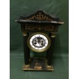 19thC French Empire Ebonised Portico Clock af To bid live please visit www.yeovilauctionrooms.com