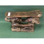 Unusual African Wooden Tribal Head Rest To bid live please visit www.yeovilauctionrooms.com