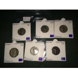 Six Roman Silver Coins. All Identified, Mostly VF To bid live please visit www.yeovilauctionrooms.