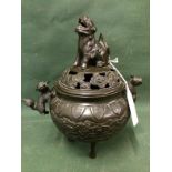 Qing Dynasty Chinese Bronze Censer 21h x 28w To bid live please visit www.yeovilauctionrooms.com