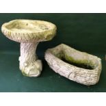 Garden Stone Bird Bath Along With A Stone Planter To bid live please visit www.yeovilauctionrooms.