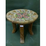 Tribal Beaded Seat Possibly Ashanti To bid live please visit www.yeovilauctionrooms.com