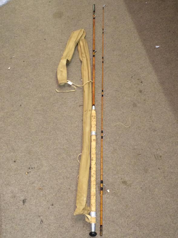 Unnamed 2 piece Split Cane Fishing  Rod. To bid live please visit www.yeovilauctionrooms.com