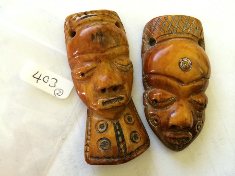 2 x African IKOKOS Made From Elephant Bone And Given As A Sign Of Manhood To bid live please visit