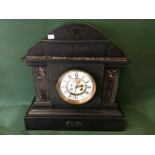 Very Good Quality Turn Of The Century French Slate Marble Clock With Repair Bills To £660 To bid