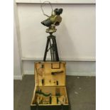 Very Good Example Of German WW2 Anti Aircraft  Flak Binoculars Complete With Box and Tripod,