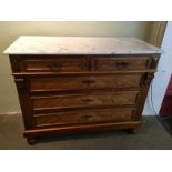 Vintage French Marble Top 2 Over 3 Chest Of drawers To bid live please visit www.