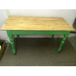 Painted Pine Table 135cms Across X 73 Cms High x 64 Cms Deep To bid live please visit www.
