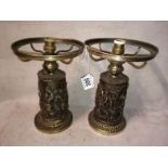 Pair Of 19thC Oil Lamps (Converted to electricity) Possibly Dutch To bid live please visit www.
