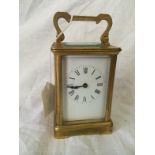 Brass Carriage Clock Measures 12 x 7.5 x 7 cms To bid live please visit www.yeovilauctionrooms.com