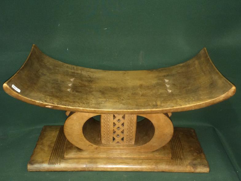 An  Ashanti Stool To bid live please visit www.yeovilauctionrooms.com