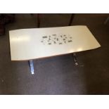 C1950"s Retro Coffee Table Having Chrome Splay Legs To bid live please visit www.