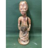 YORUBA Female Wooden Tribal Figure Measures 65cms To bid live please visit www.yeovilauctionrooms.