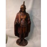 Large 18th/19thC European Carved Wood Statue Of A Medieval Soldier To bid live please visit www.