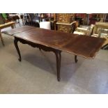 Antique French Dining Table Having Cross Hatching And Extending Leafs To Sit 8-10 To bid live please