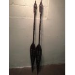 Pair Of Highly Carved African Paddles To bid live please visit www.yeovilauctionrooms.com