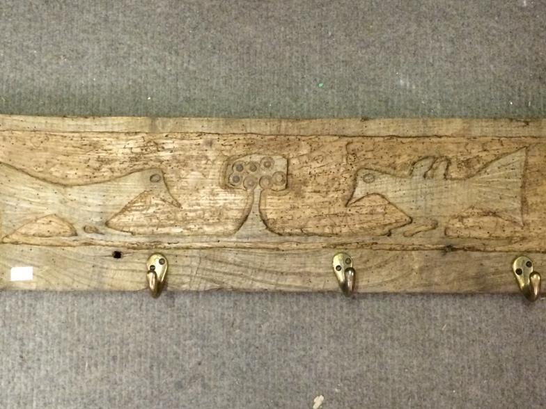 Elm Folk Art Style Coat Hanger To bid live please visit www.yeovilauctionrooms.com - Image 2 of 2