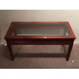 Glass Topped Coffee Table, Measures 46cm high x 89 x 43 To bid live please visit www.