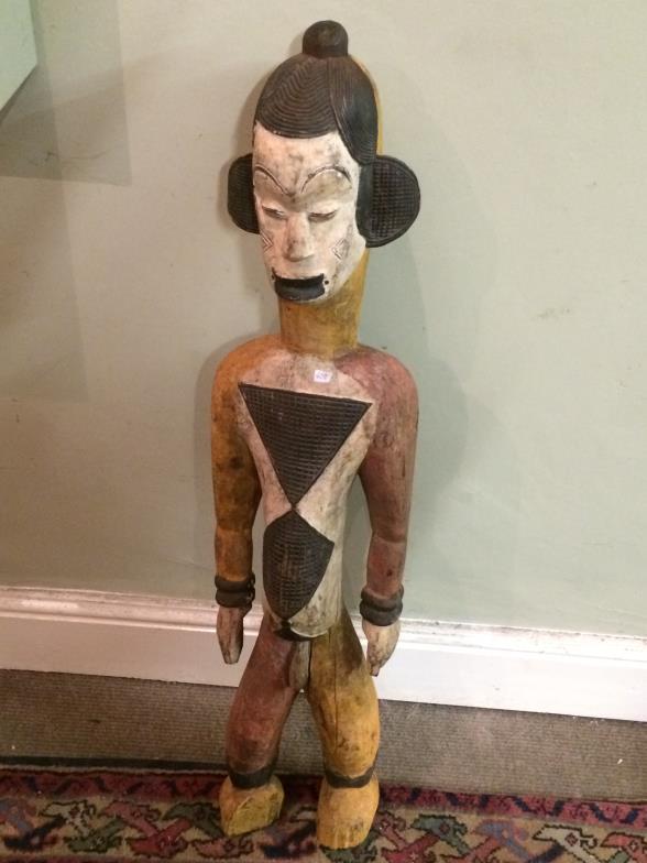 Large IJO Wooden Tribal Figure Measures 106 high cms To bid live please visit www.