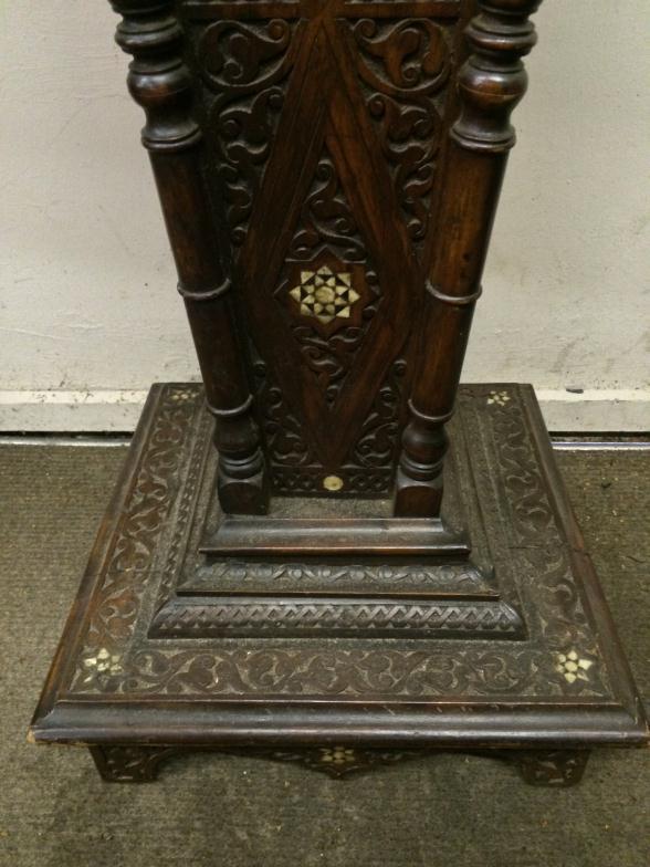 19thC Highly Decorative SYRIAN Carved Wood Stand Having Elaborate Mother Of Pearl Inlay To bid - Image 4 of 5