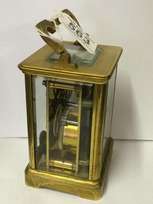 Carriage Clock Measures 12 x 7.5 x 7 To bid live please visit www.yeovilauctionrooms.com - Image 2 of 4