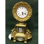Vintage French Spelter Clock Having SEVRES Style Painted Plaques To bid live please visit www.