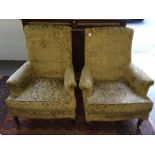 2 x  Vintage FRENCH Upholstered Armchairs To bid live please visit www.yeovilauctionrooms.com