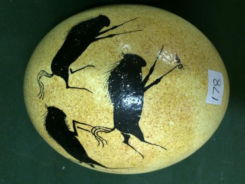 2 Very Well Decorated Ostrich Eggs South Africa And One Other (2) To bid live please visit www. - Image 2 of 3