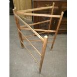 Vintage 3 Sectioned Pine Towel Rack To bid live please visit www.yeovilauctionrooms.com