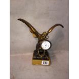 Very Rare Large Watch Stand In The Form Of A Eagle Sitting On A Sienna Marble Base 24h x 26w x 10d