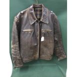 Vintage German Leather Jacket, Military Style Possibly an Outriders Jacket To bid live please