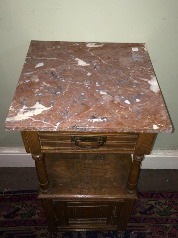 French Marble Top Side Table,  81cm high To bid live please visit www.yeovilauctionrooms.com - Image 2 of 2