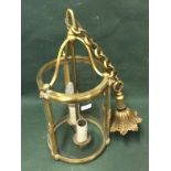 Vintage French Brass Hall Lantern To bid live please visit www.yeovilauctionrooms.com