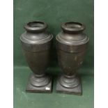 Pair Of Large Vintage Bronze Urns To bid live please visit www.yeovilauctionrooms.com