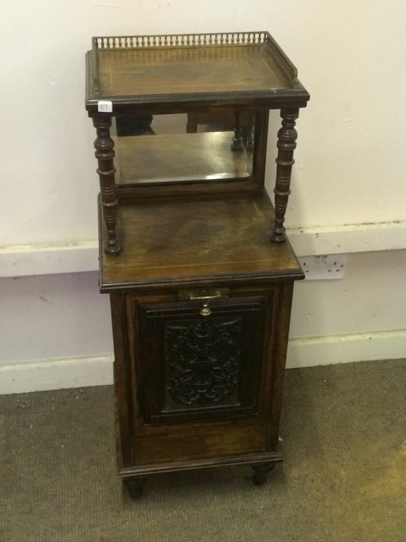 Edwardian Rosewood Coal Purdonium Having A Weighted Fall And 3/4 Spindle Brass Gallery Upon Turned