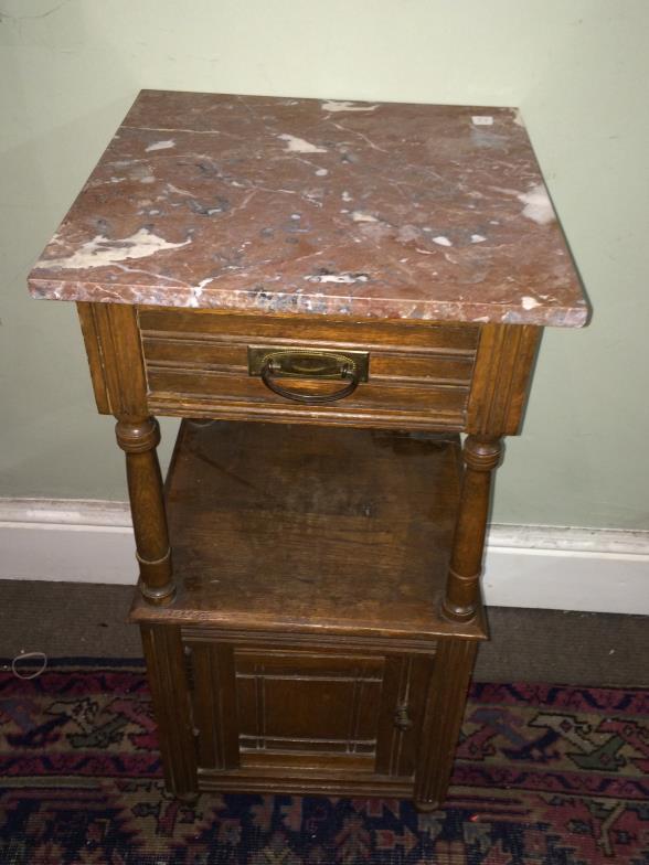 French Marble Top Side Table,  81cm high To bid live please visit www.yeovilauctionrooms.com