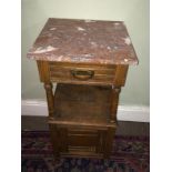 French Marble Top Side Table,  81cm high To bid live please visit www.yeovilauctionrooms.com