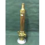 Vintage Brass and Copper Fire House Nozzle On Bespoke Turned Stand To bid live please visit www.