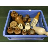 A Box of Various Stone Ware To Include Ginger Beer Bottles Etc. To bid live please visit www.