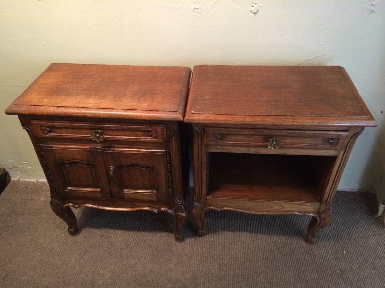 Pair Of Vintage Oak Bedside Tables / Pot Cupboards To bid live please visit www.yeovilauctionrooms.