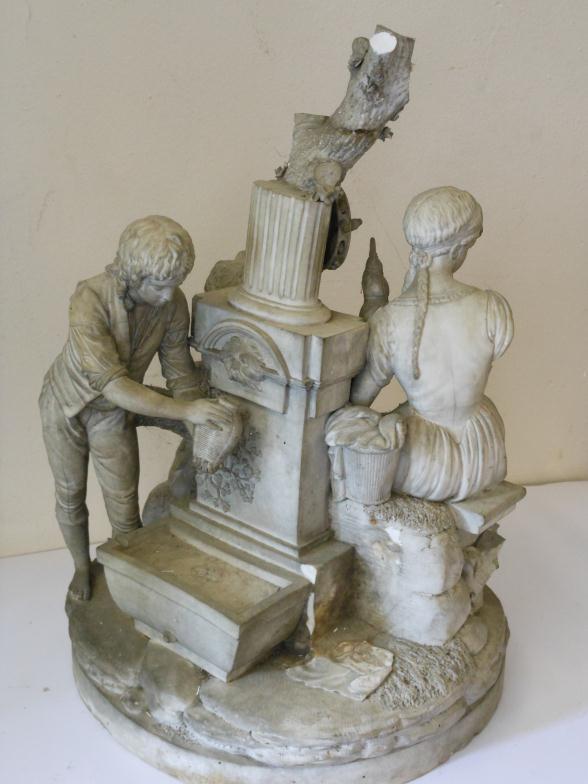 Splendid 18thC Biscuit Group Of La Fileuse Or Fontaine By CHARLES GABRIEL SAUVAGE 1741-1827 To bid - Image 2 of 8