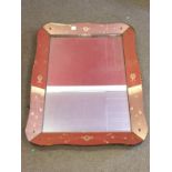 c1950"s Peach Framed French Mirror To bid live please visit www.yeovilauctionrooms.com