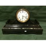 19thC Slate Mantle Clock To bid live please visit www.yeovilauctionrooms.com