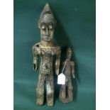 2 Vintage FON Wooden Tribal Figures, Largest One 50cms High. To bid live please visit www.