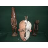 An African Mask Along With Two Tribal Figures To bid live please visit www.yeovilauctionrooms.com