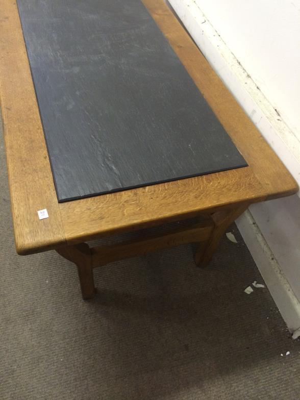 Vintage Coffee Table Having A Heavy And Unusual Slate Insert To bid live please visit www. - Image 2 of 2