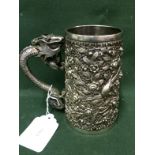 Antique Chinese Solid Silver Tankard To bid live please visit www.yeovilauctionrooms.com