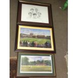 3 x CRICKET Related Limited Edition Prints To Include Middlesex Captains And Views Of Lords To bid
