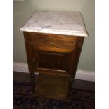 French Marble Top Pot Cupboard To bid live please visit www.yeovilauctionrooms.com