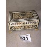 A Beautiful VIZAGAPATAN Ivory And Tortoiseshell Casket Of Small Proportions 9 w x 4 h x 6 d To bid